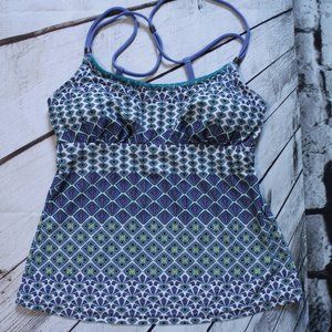 PRANA, MULTI PATTERNED TANK, ADJUSTABLE STRAPS, LIGHT PADS